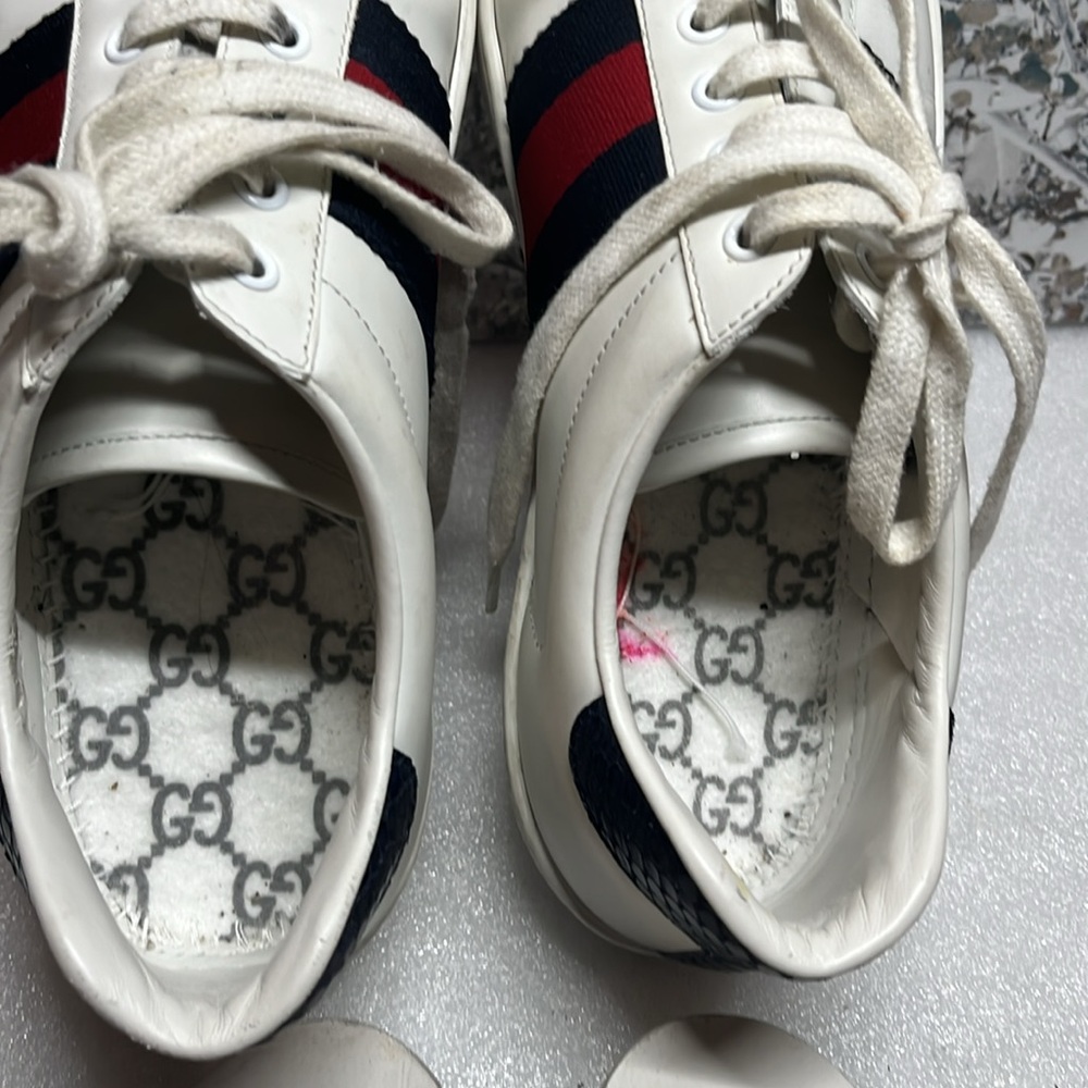 Gucci Ace Leather 'White Blue' Sneaker - Picture 12 of 15